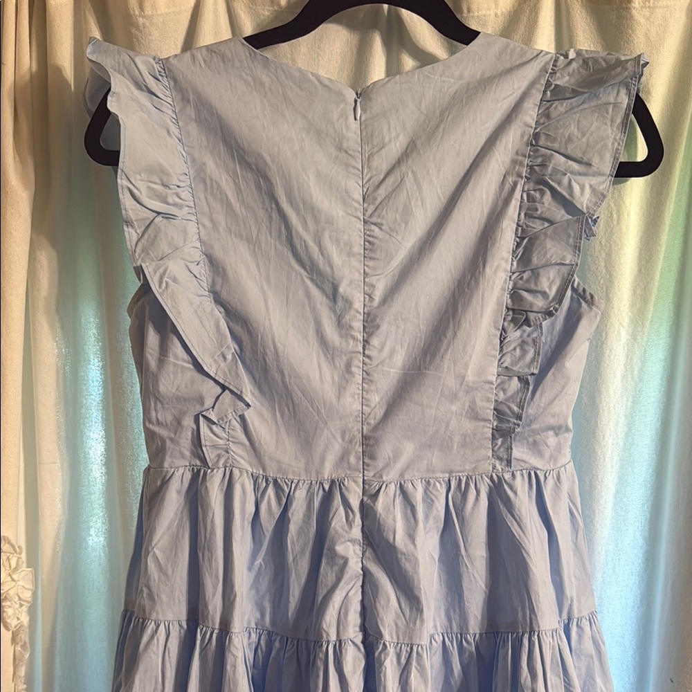 Aqua Ruffled Mini Dress - Picture 4 of 5